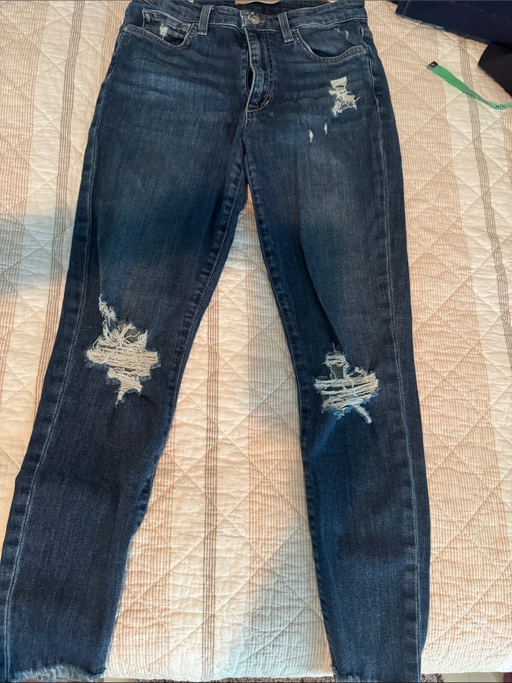 Joe's Jeans Distressed Skinny Jeans in Dark Blue